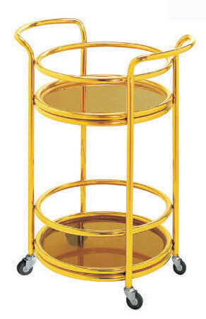 Beauty Restaurant Mobile Trolley Stainless Steel KTV Cake Collection Dining Car Round Wine Water Car Tea Water Car 