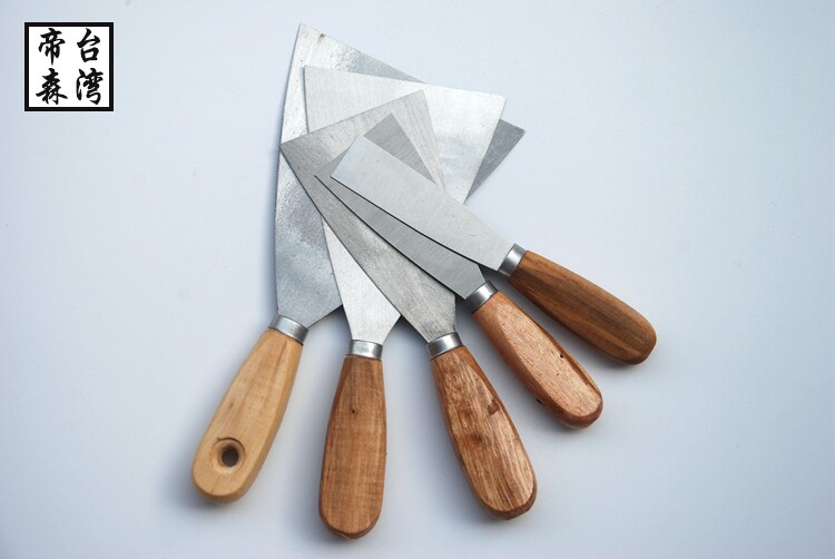 Putty knife Wooden handle plastering knife Batch soil knife Plastering knife cleaning shovel Wall caulking small shovel scraper Batch ash knife