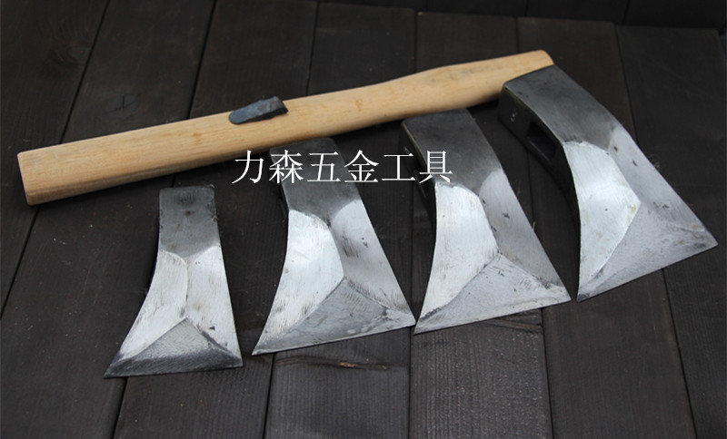 Single-sided axe hand-forged card Steel woodworking axe Carpenter axe hand-made axe hand-made wooden handle installation iron piece
