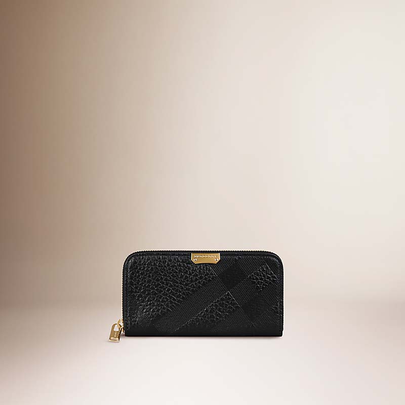 BURBERRY/博柏利格纹压花皮革全拉链钱夹 39498921