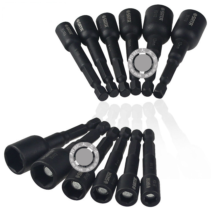 Shida tool 1 4 inch magnetic pneumatic hexagonal tail sleeve head 6 3mm electric drill with hexagonal sleeve 35108