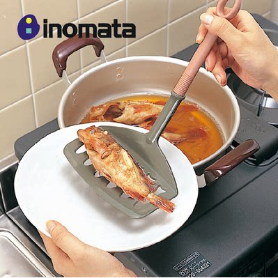 Japan Imported Inomata Plastic Fried Special Spoon Full Fish Spoon Fish Shovel Fried Fish Scoop Oil Spill Spoon 