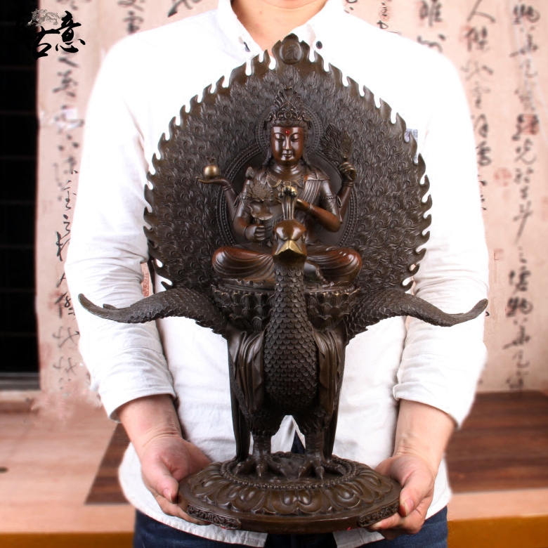 Authentic Antique Brass Peacock Vajra Statue, Motionless Vajra Tibetan ...