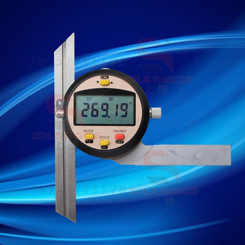 The upper measure shows the 0-360 degree electronic display cursor all-in-one angle ruler