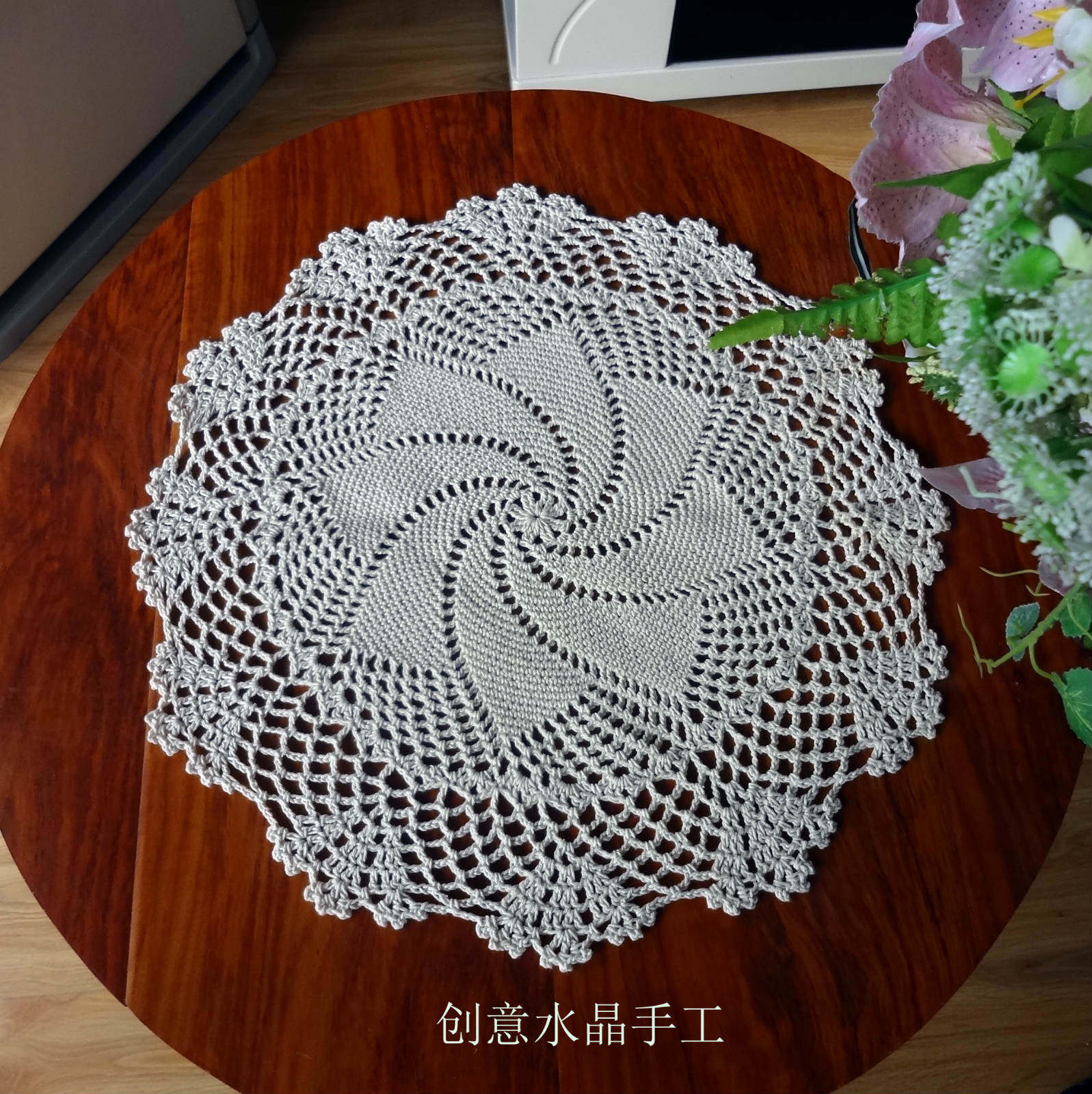 Crochet flower DIY hook woven woven cotton thread Handmade insulation dinner vase mat LACE hollow tablecloth multi-purpose cover towel