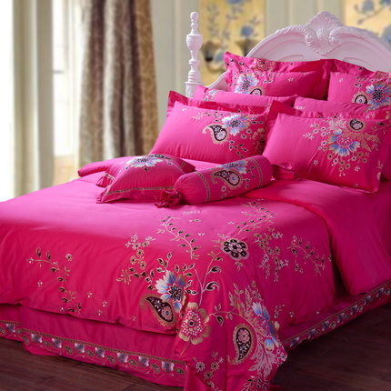 Ypoetry Home Gold pure cotton four pieces Wedding Bed Group k026 Fragrant Journey Gift Box Dress