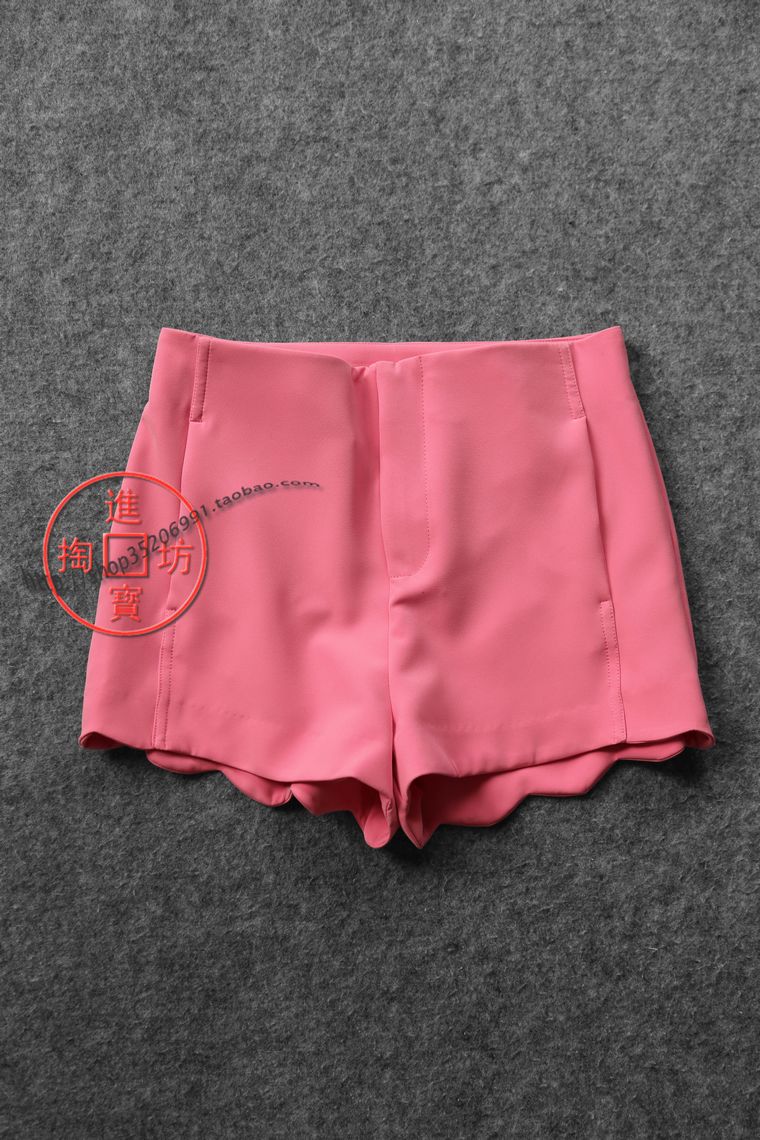 s114c T France Single High Waist Candy Color Split Type Casual Shorts