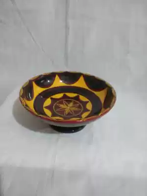 Sichuan Liangshan Yi lacquerware synthetic material resin small meat bowl folk craft gift decoration