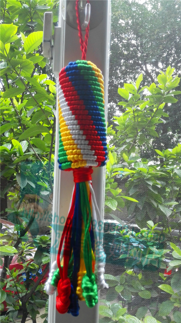 Large Number of turn warp cylinder Diamond Knot Pendant Tibet Pure handwoven hangings Pendant Auspicious Knot Car Pendant Diameter 7 cm