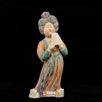 Antique Tang Sancai Characters Lady Music Hotel Decoration Classical Chinese Crafts Old Porcelain