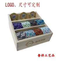 Wooden box custom wooden chip box business card display rack storage box restaurant counter display box custom wooden box