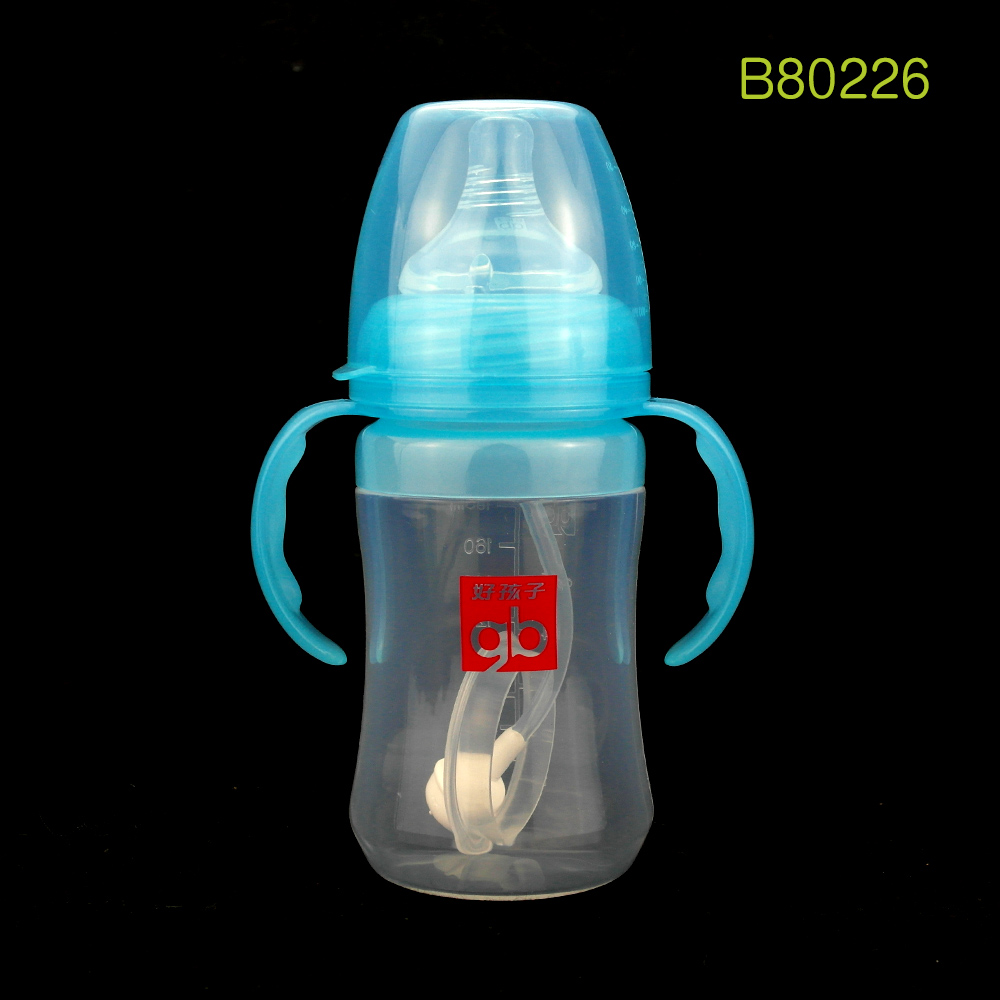 好孩子 母乳实感 宽口径 握把吸管硅胶新生婴儿奶瓶180ml B80226