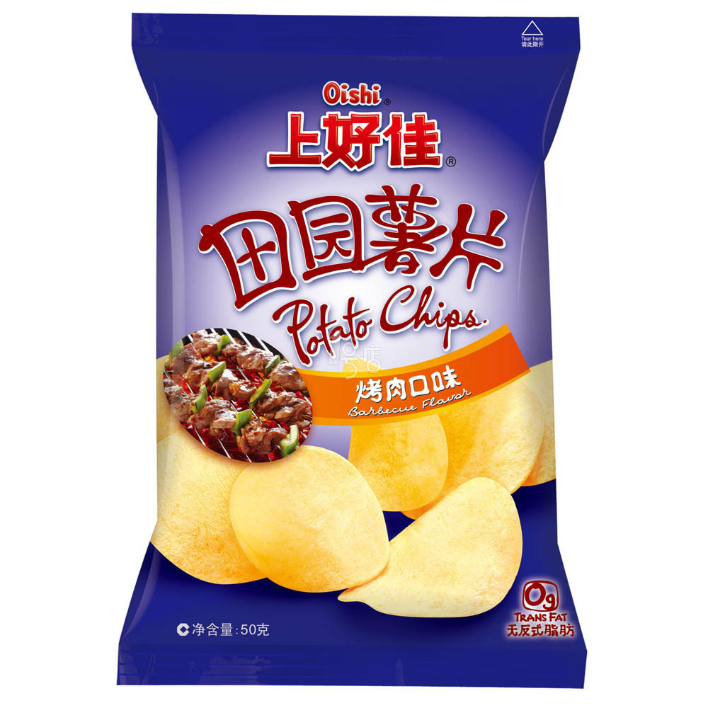 上好佳 田园薯片(烤肉口味)50g/袋 一号店