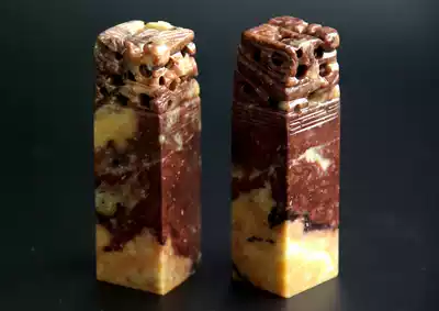 Gold and stone seal engraving seal custom famous Chapter collection chapter with button pair