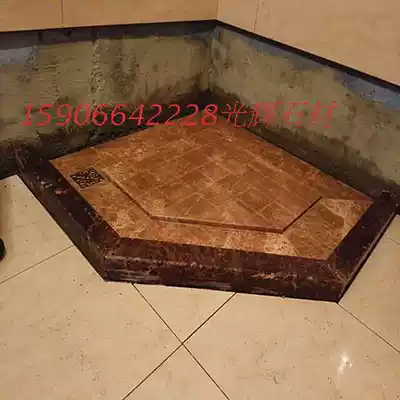 Natural marble shallow net shower room base drawing groove bottom plate water retaining strip passing door Stone and other Hangzhou glorious Stone