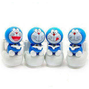 汽车摆件 汽车饰品 哆啦A梦太阳能摆件公仔机器猫摇头马桶叮当猫