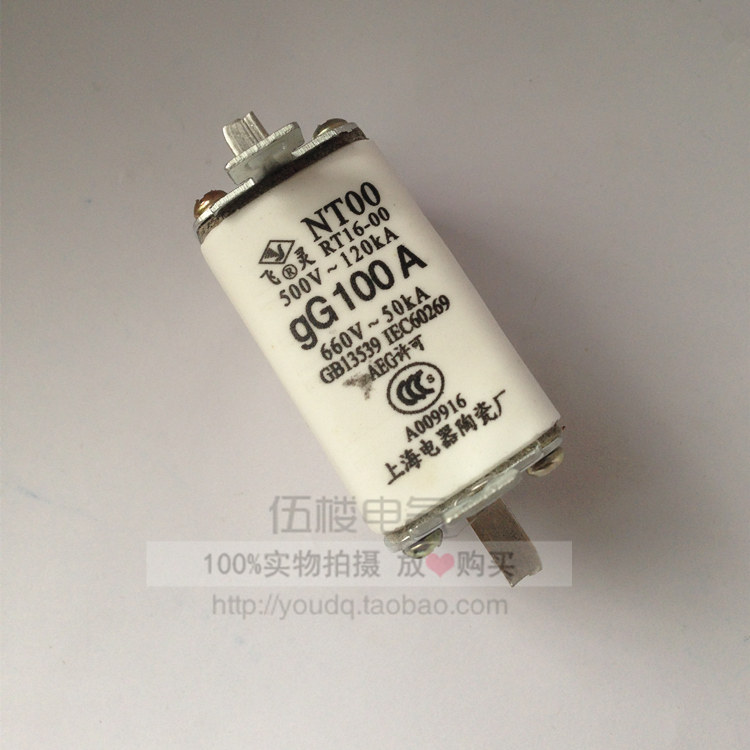 NT00 Fuse RT16-00 Closed tube cutter type fuse core Copper rod 40 63 80 100A 160A