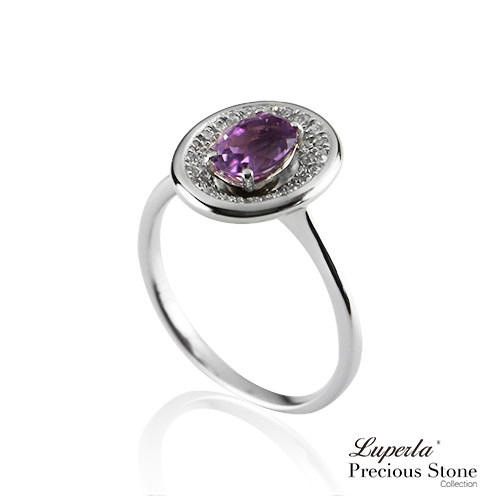 台湾官网直邮进口大东山珠宝 紫恋罗兰 璀璨纯银紫水晶戒指 星座