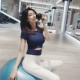 SLIMMO thể thao mùa thu và mùa đông Áo thun nữ ngắn tay chạy nhanh quần áo khô phần mỏng thoáng khí quần áo tập thể dục yoga giảm béo Áo phông thể thao