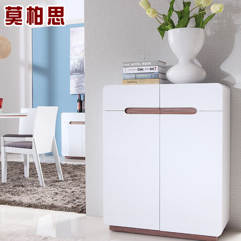 莫柏思现代简约烤漆白色间柜
