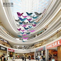 Hotel shopping mall KTV clubhouse lobby atrium hanging project ceiling decoration resin electroplating three-dimensional butterfly pendant