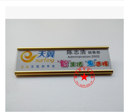 High-grade aluminum alloy work number plate Metal work plate Pin type replaceable name plate employee badge 20 pieces