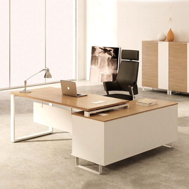Minimalist Hyundai 1 6 Boss Table Steel Wood Composition Desk with storage Deputy cabinet in Bandai Manager's desk-Taobao