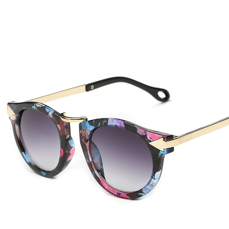 Special running amount of children's sunglasses Children's sunglasses baby round frame metal toad mirror arrow sunshade mirror 2-7 years old