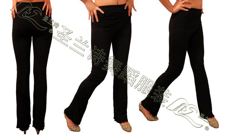 Santa Lan Poetry New Pure Color Tight Body Yoga Pants Square Dance Pants Lace Dance Pants Hygroscopic Heat Dissipation Horn Pants