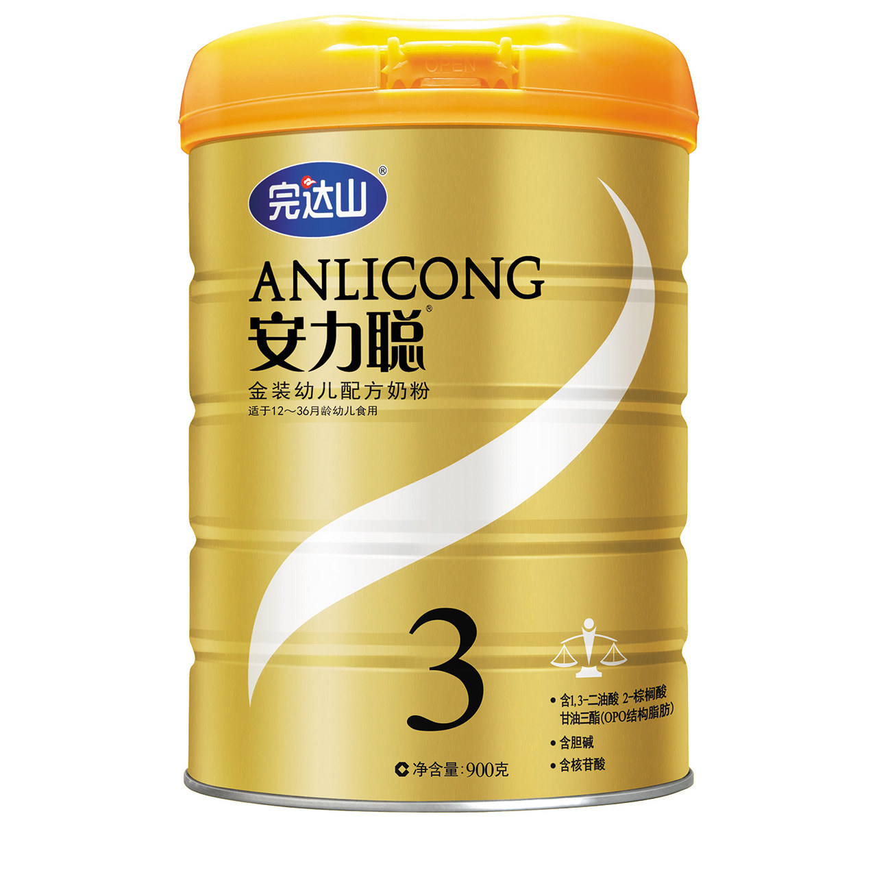 【苏宁易购】完达山安力聪幼儿配方奶粉3段 900g*1罐装