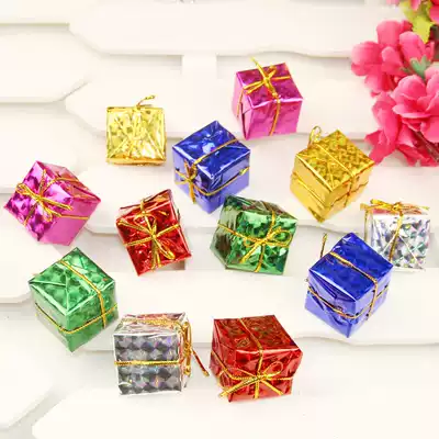 Christmas decorations 3CM color small gift bag 12 Christmas Tree wreath Rattan small pendant gift gift