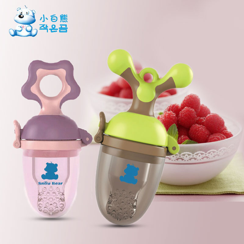 小白熊婴儿训练餐具咬咬咀嚼乐09090/09091食物袋宝宝辅食工具