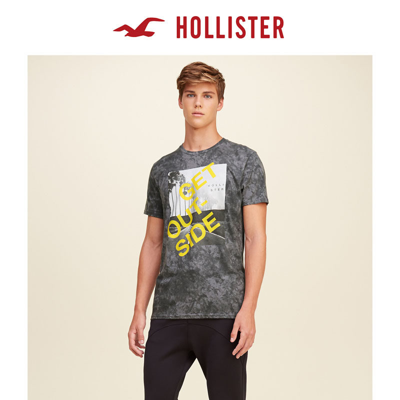 Hollister 徽标图案 T 恤 男 110082