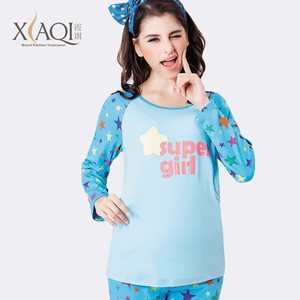 Xiaqi cho con bú mùa thu quần áo phù hợp với phụ nữ mang thai dịch vụ nhà ăn phù hợp với điều dưỡng thoải mái bông áo len