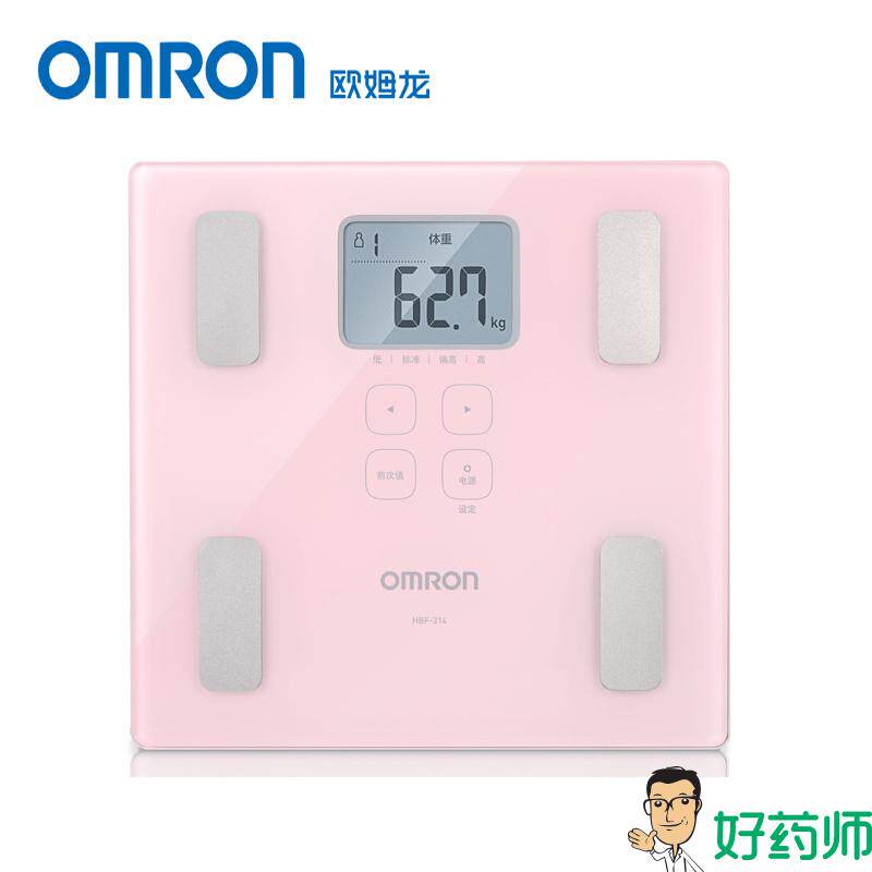 欧姆龙家用电子称人体重秤成人家用健康秤身体脂肪测量仪HBF-214