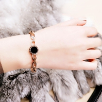Korean fashion simple Roman chain bracelet female personality hollow black bracelet Titanium rose gold does not fade
