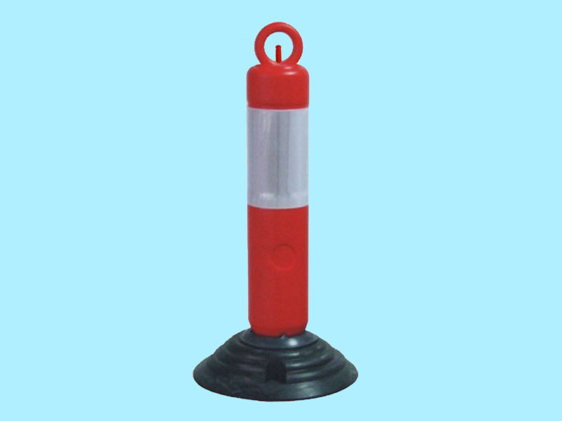 Pure rubber base plastic reflective warning elastic column road pile road isolation column rebounded