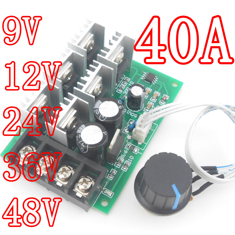 PWM DC motor speed regulator 40A High power motor driving module 12V 24V 36V 36V streaming