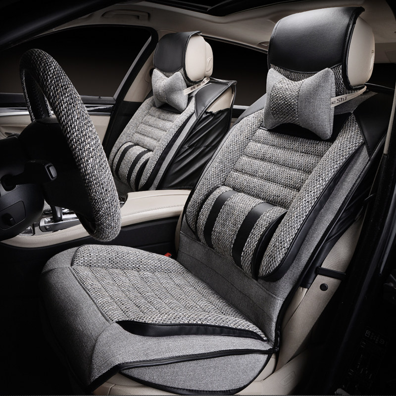 雪铁龙C3-XR/C4L/C5世嘉毕加索爱丽舍亚麻全包围汽车座套四季坐垫