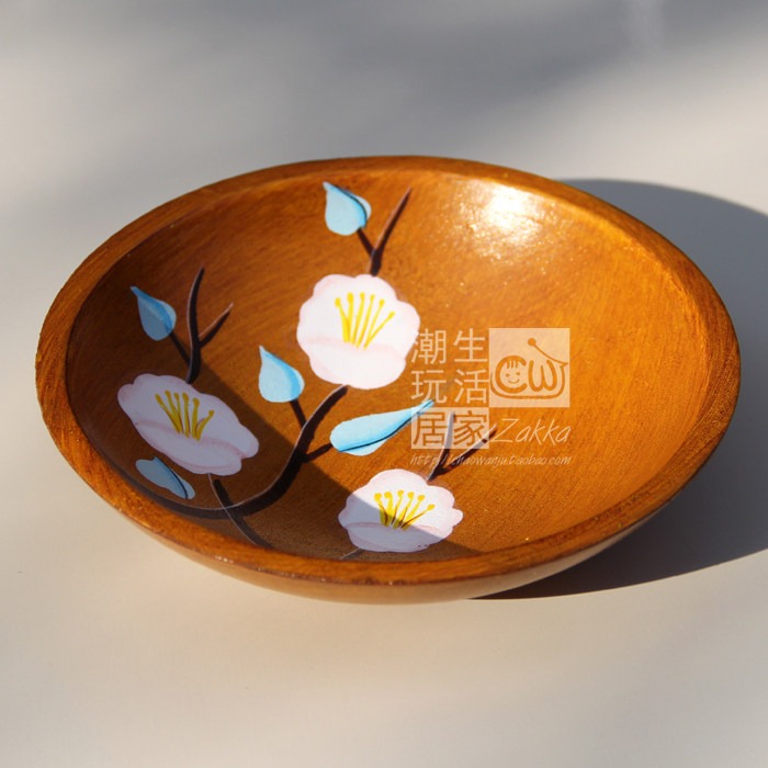 Grocery Wood Candy Pan Ancient China Wind Color Drawing Containing Box Desktop Snack Ware Xuan Guan Guan Put Key Special