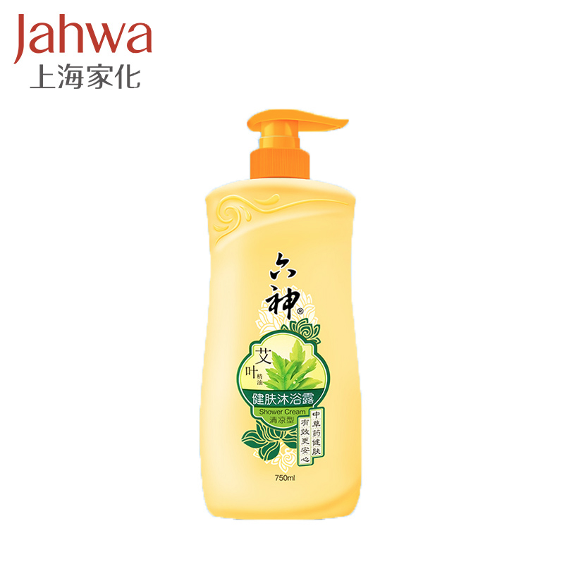 六神艾叶健肤沐浴露(清凉型) 沐浴液 沐浴乳750ml 除汗祛味