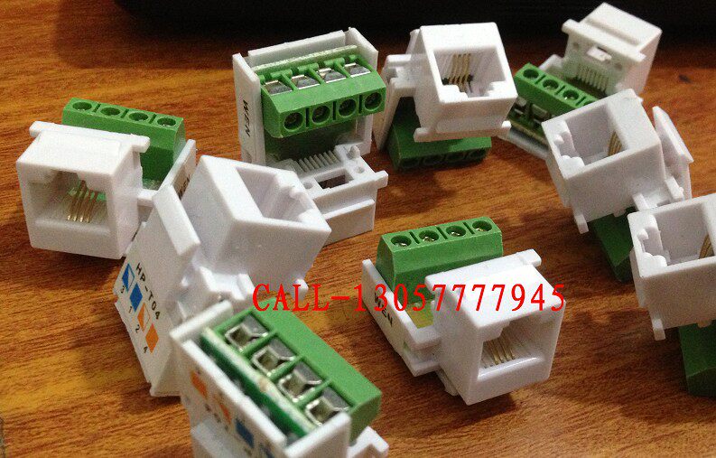 Telephone voice module screwup screw wiring socket RJ11 four-core telephone module interface