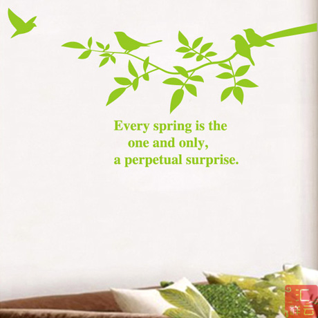 Spring branches Branches Birds Fly shops Living room Windows Glass Door Stickers Wall Stickers Wall Stickup Window Flowers Decoration Applid Window Flowers