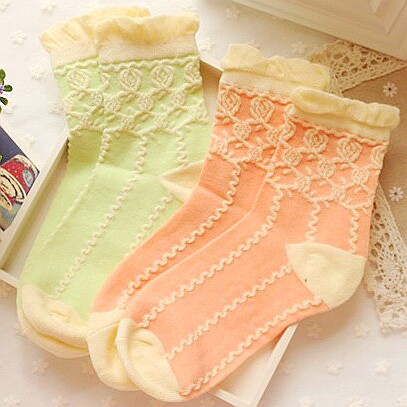 South Korean Princess Bubble Bubbles Mouth Rose Flowers Pure Cotton Short Socks Stocking Socks Socks Socks Socks Socks