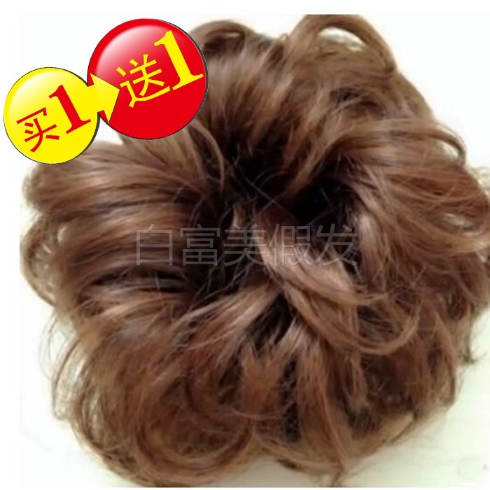Wig ring half pill head wig bag imitation curl fluffy natural flower bud head disc hair device wig headdress bun