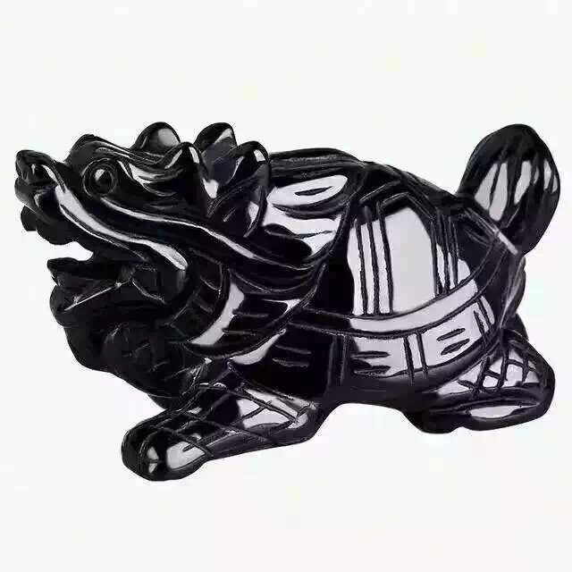Natural obsidian dragon turtle Feng Shui decoration Dragon turtle has the effect of settling down the town house to protect the evil and protect the safety 