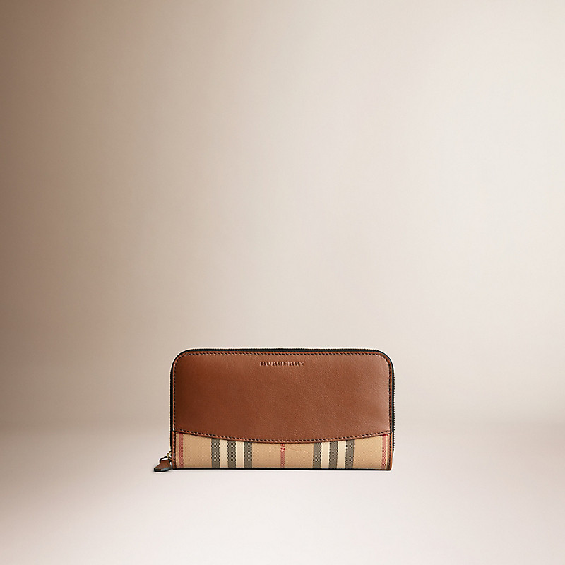 BURBERRY/博柏利Horseferry 格纹皮革全拉链钱夹 39824551