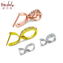 Yuanlifu 925 silver Jade buckle female Guanyin beeswax adhesive hook necklace connection Buckle Head pendant melon clip