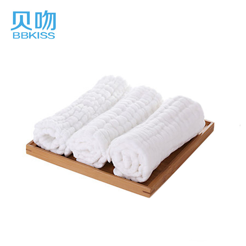 【天猫超市】贝吻纯棉医用纱布婴儿小方巾新生儿口水巾3条装B2040