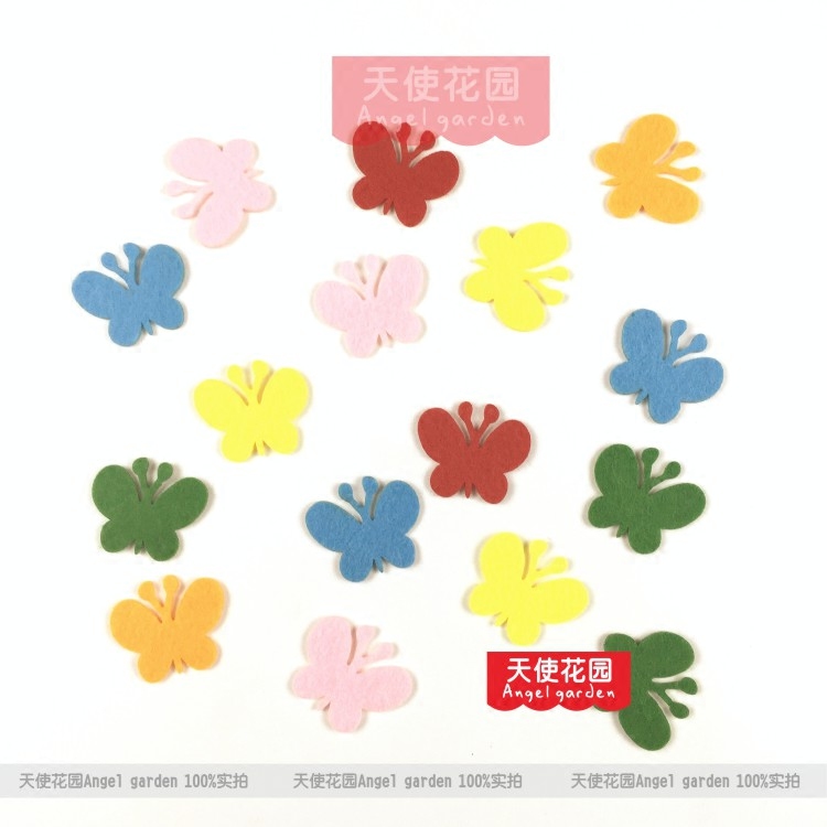 Kindergarten Adornment Black Board Newspaper Scene Arrangement Environment Unwoven Cloth Children Handmade Colorful Little Butterfly Patches